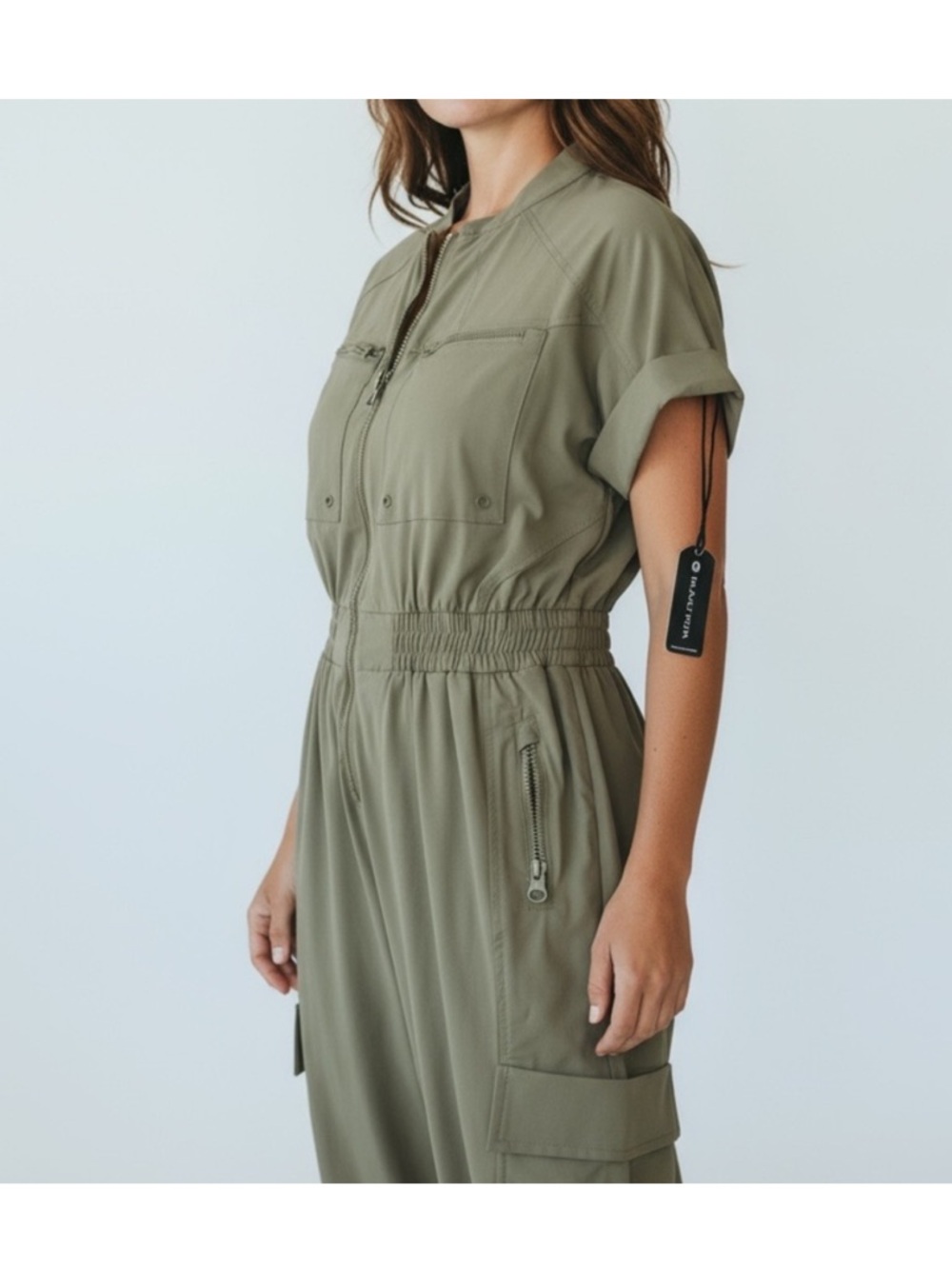 Blanc Noir Sage Green Mastermind Utility Jumpsuit - Size XS - Picture 2 of 12